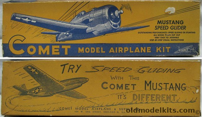 Comet North American P-51B Mustang Speed Glider - 18 inch Wingspan Flying Model, G2 plastic model kit
